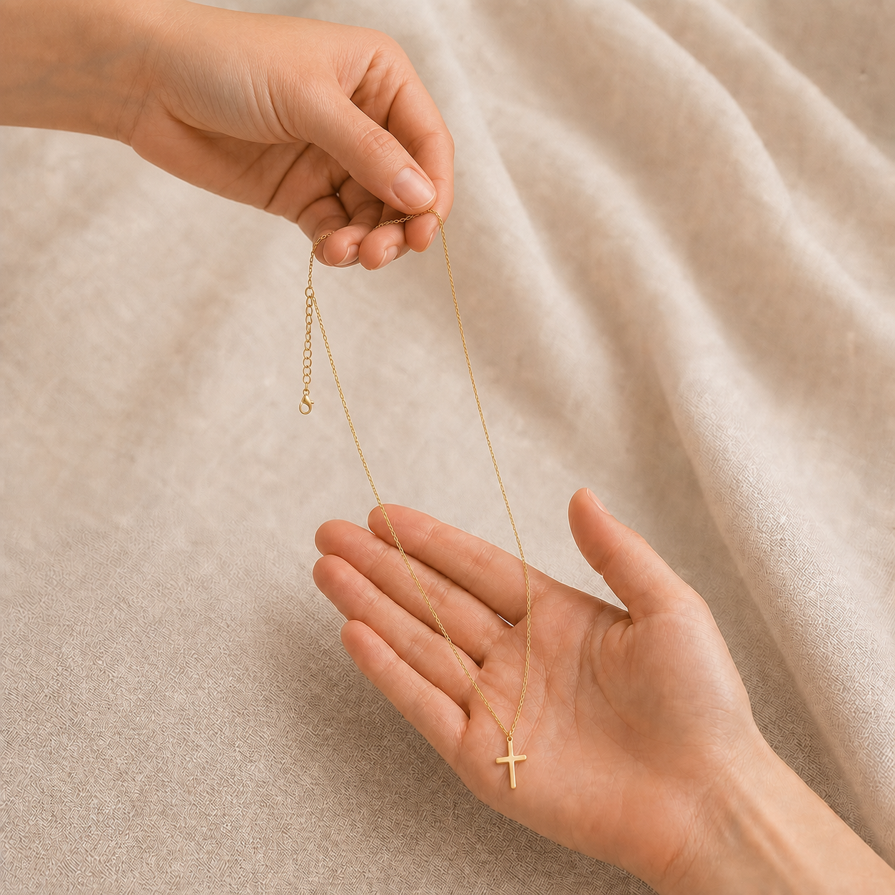 Collar Cruz de Fe entregado como regalo